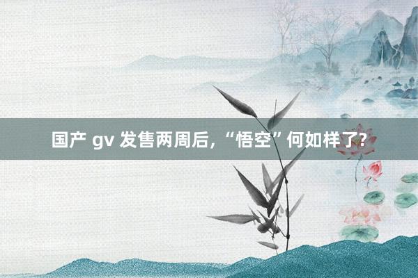 国产 gv 发售两周后， “悟空”何如样了?